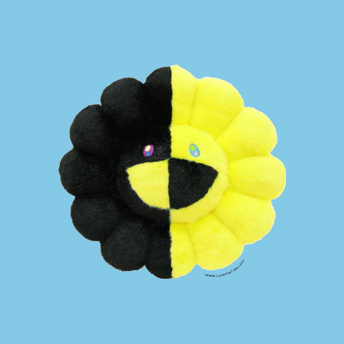 Takashi Murakami x Hikaru Collaboration Flower Plush 60cm Black/Yellow